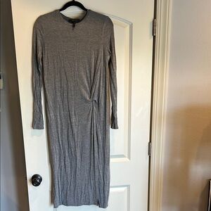 Gray Long Sleeve Dress